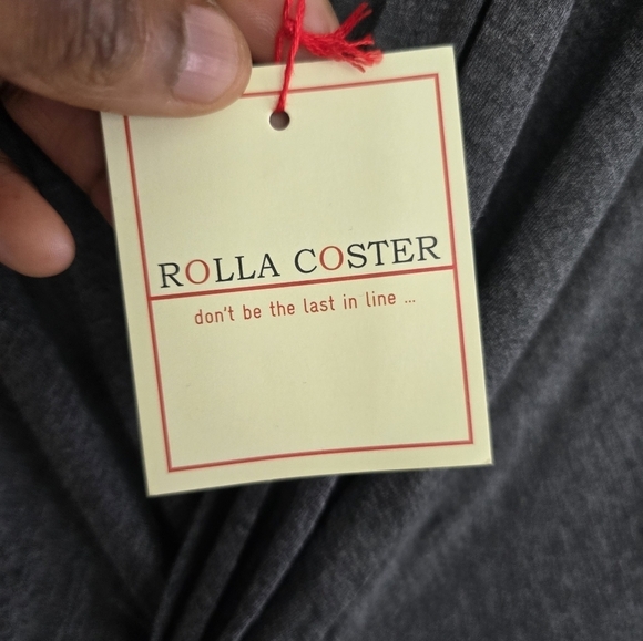 Rolla Coster Wrap Dress Size Medium Women Gray Midi Short Sleeve - Picture 9 of 12